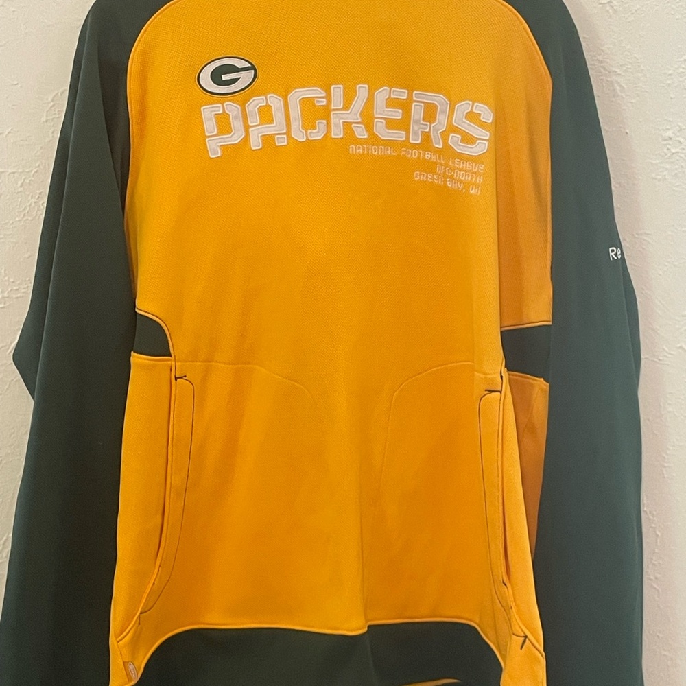 Reebok Green Bay Packers Men's Hoodie Pullover NFL On Field, Size Large, Active